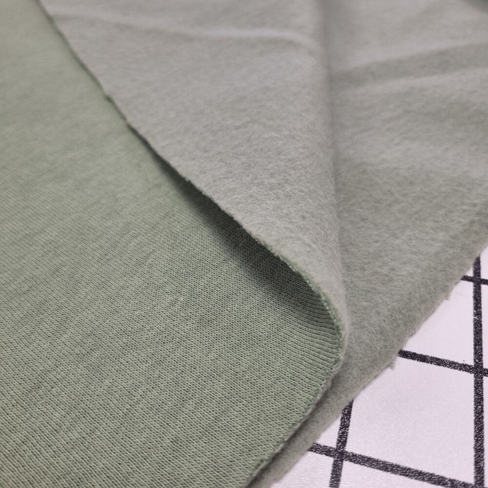 Sage Green Sweatshirting - REMNANT - 124cm x 150cm