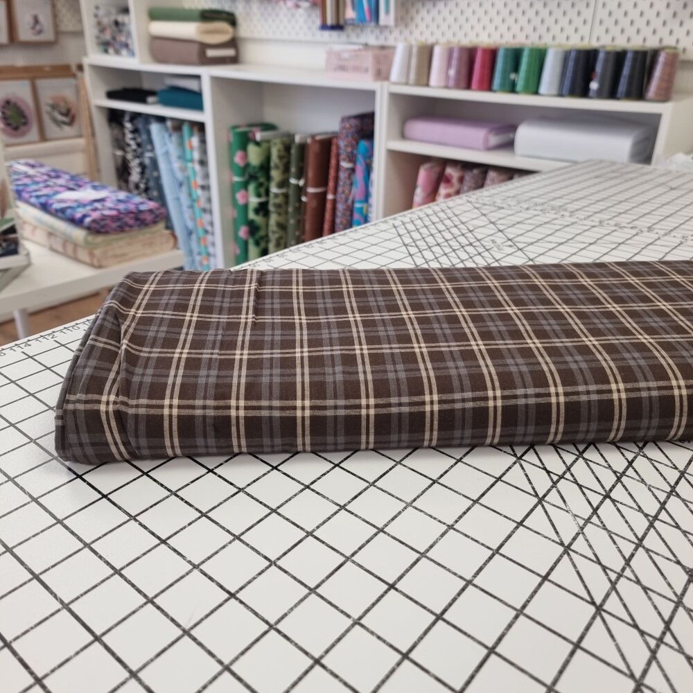 Chocolate Check - Cotton