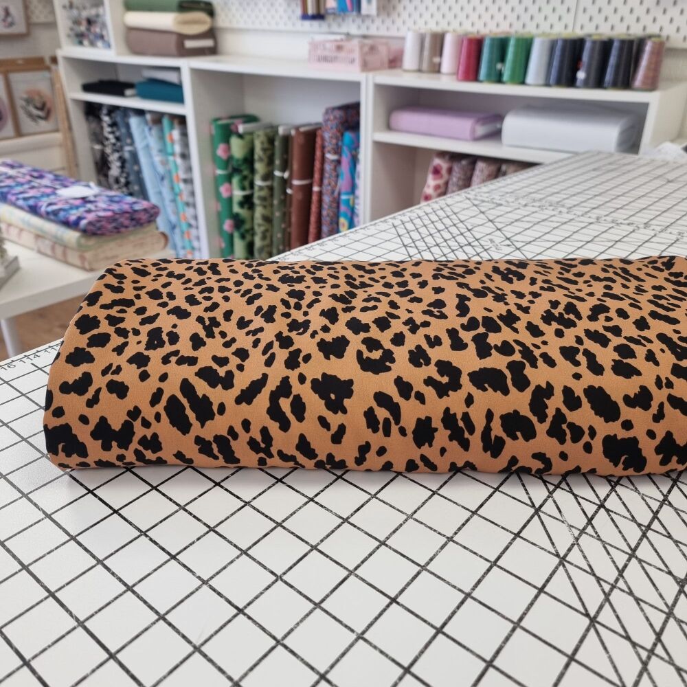 Camel Leopard Print - Viscose