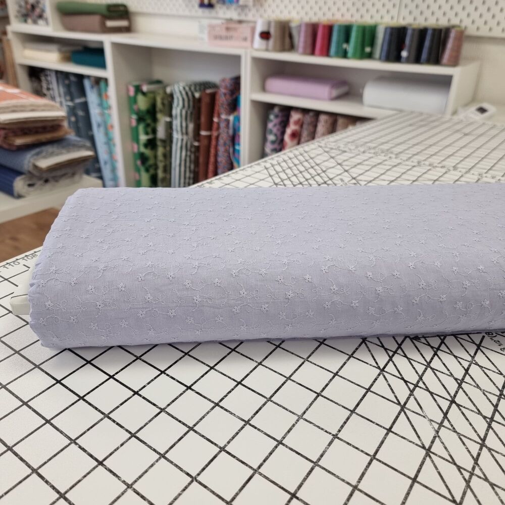 Lilac - Scalloped Edge Cotton Voile Embroidery