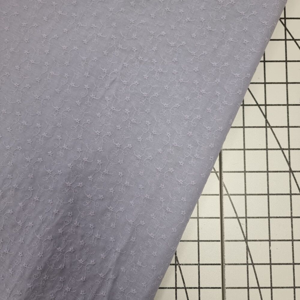 Lilac - Scalloped Edge Cotton Voile Embroidery