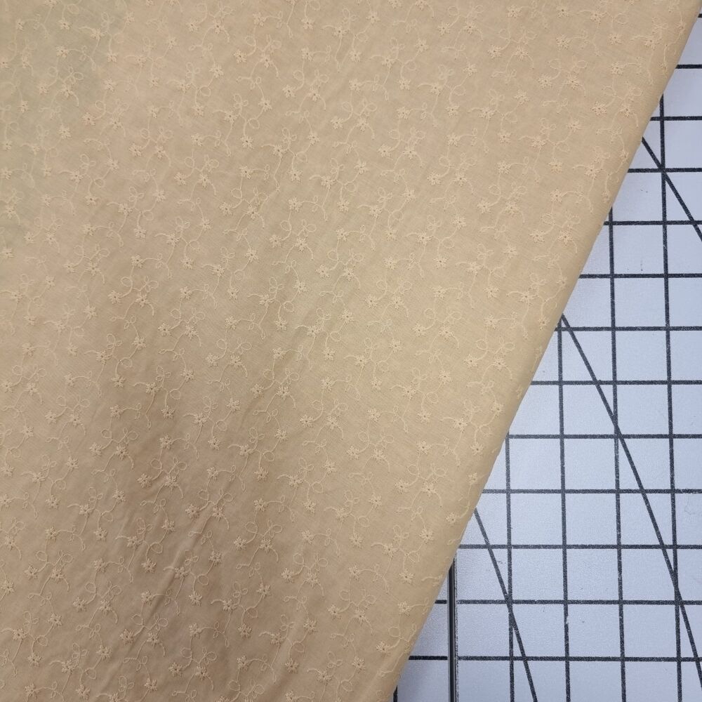 Yellow - Scalloped Edge Cotton Voile Embroidery