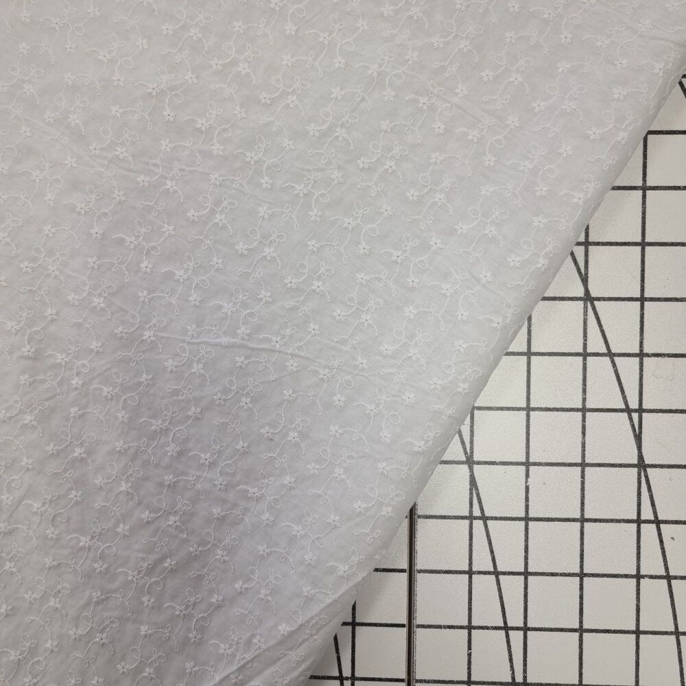 White - Scalloped Edge Cotton Voile Embroidery