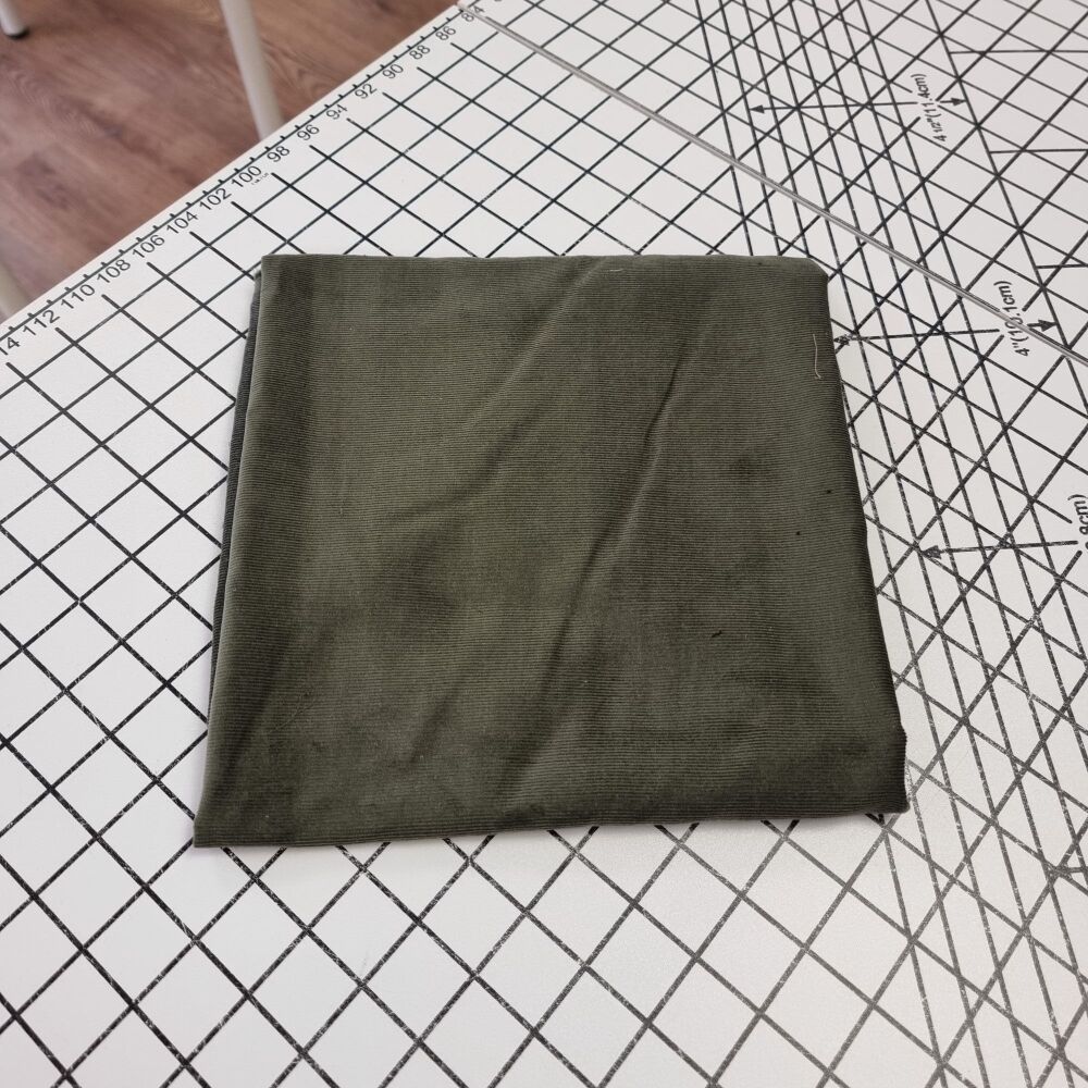 Khaki Babycord - REMNANT - 62cm x 144cm