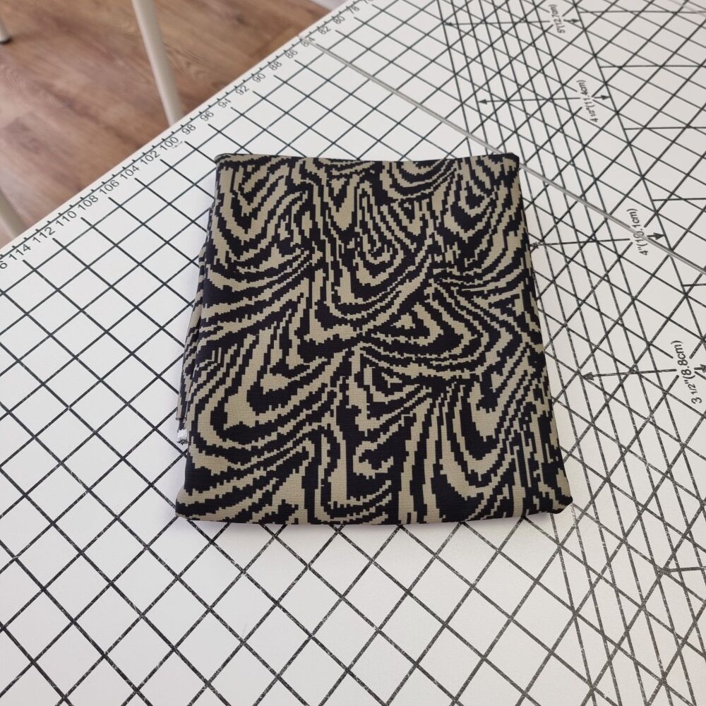 Khaki Zebra Viscose - REMNANT - 195cm x 140cm