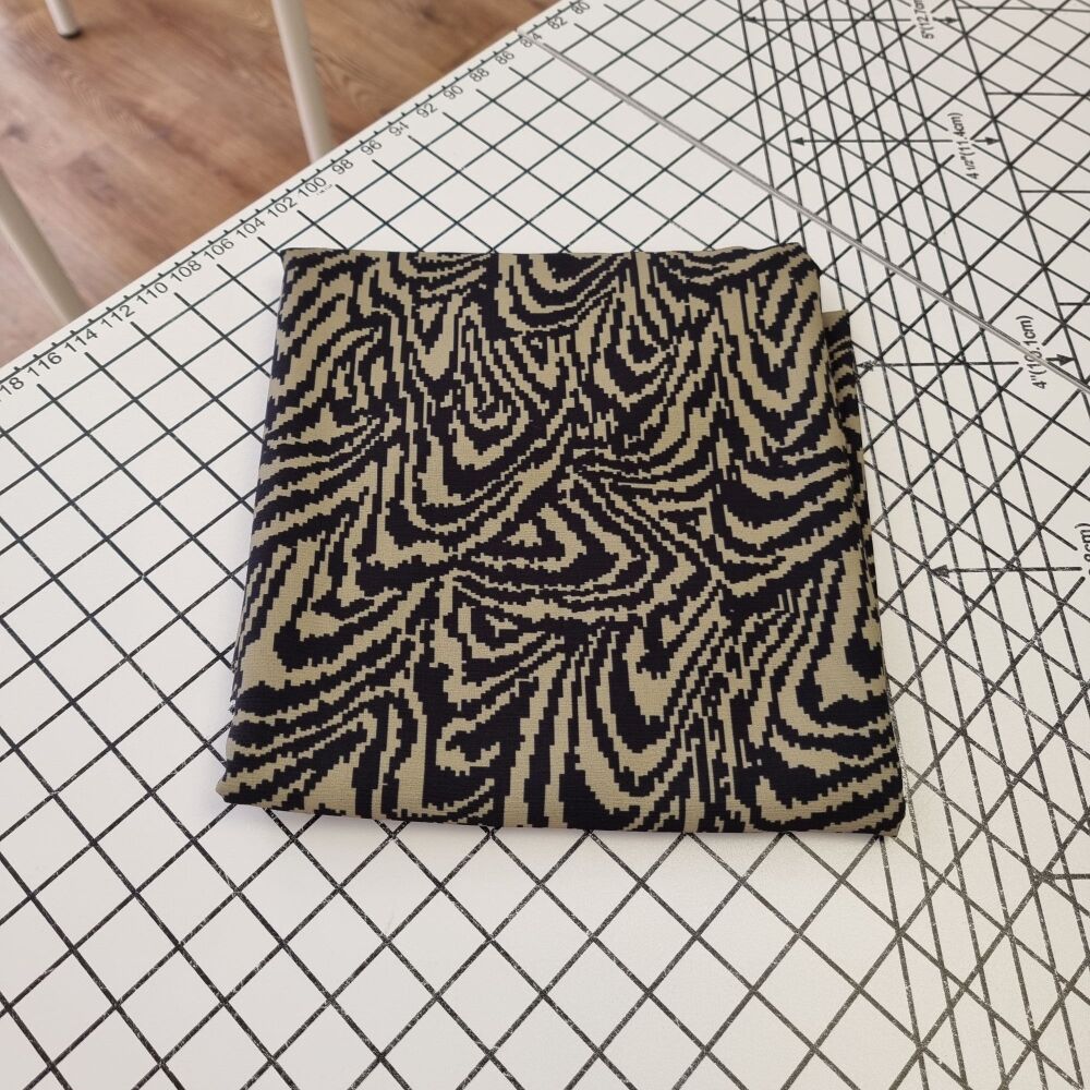 Khaki Zebra Viscose - REMNANT - 169cm x 140cm