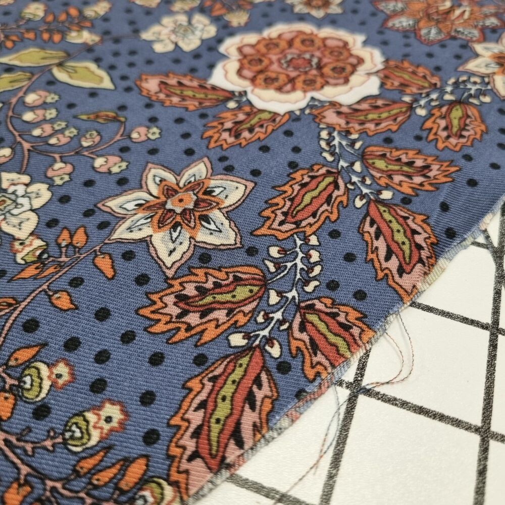 Ava Indigo Viscose Twill - REMNANT - 160cm x 140cm