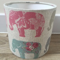 Elephant Pastel Pink Mint Green Lampshade 