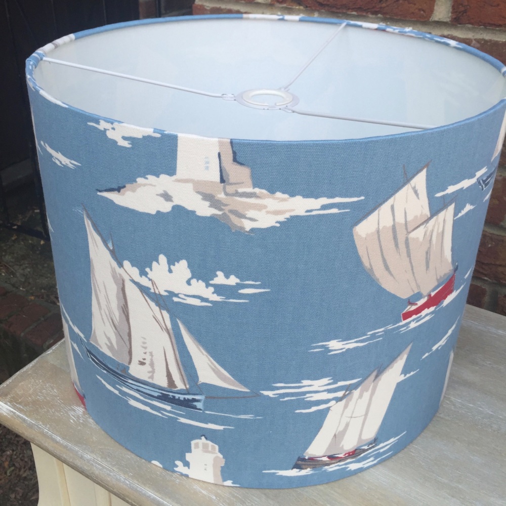 Sailing Yacht Boat Lampshade  - Red & Blue