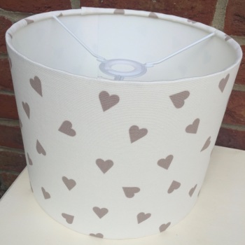 Taupe Brown Heart Lampshade 
