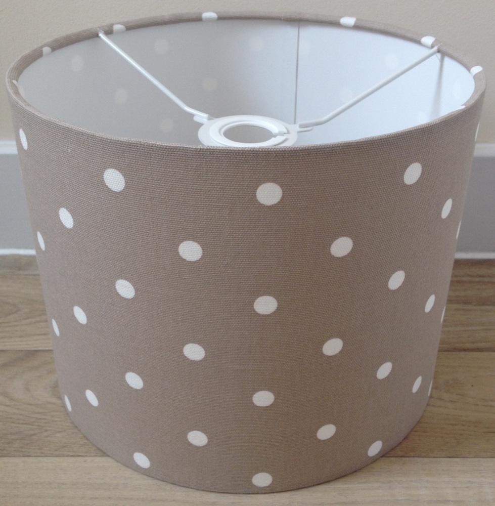 Taupe Brown Spot Spotty  Dot Dotty Lampshade 
