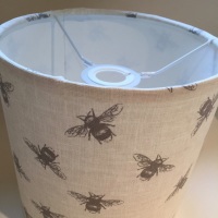 Bee lampshade on natural beige linen
