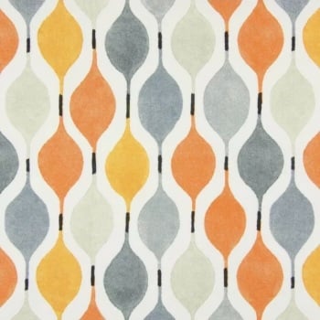Geometric Cushion - Grey & Orange Verve Fabric