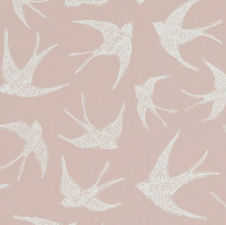 Swallows Cushion - Pink Bird Fabric