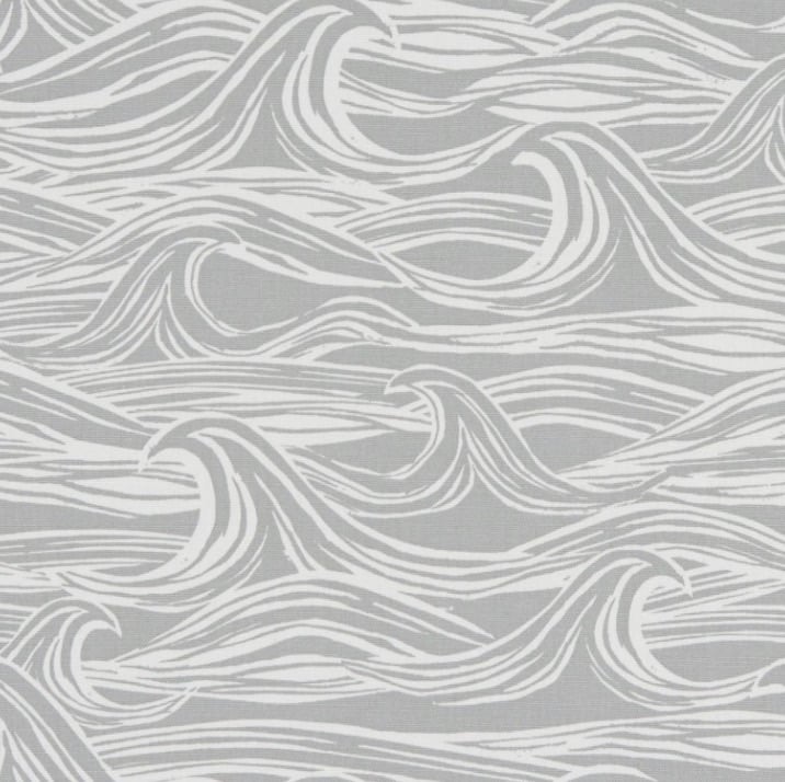 Handmade Waves Cushion - Grey Surf Fabric