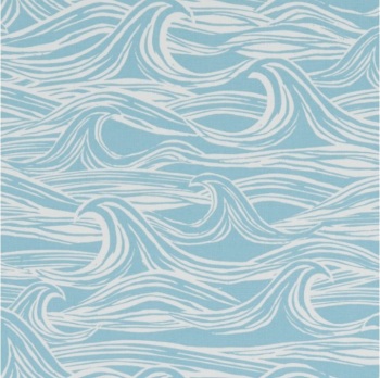 Waves Cushion - Seafoam Surf Fabric