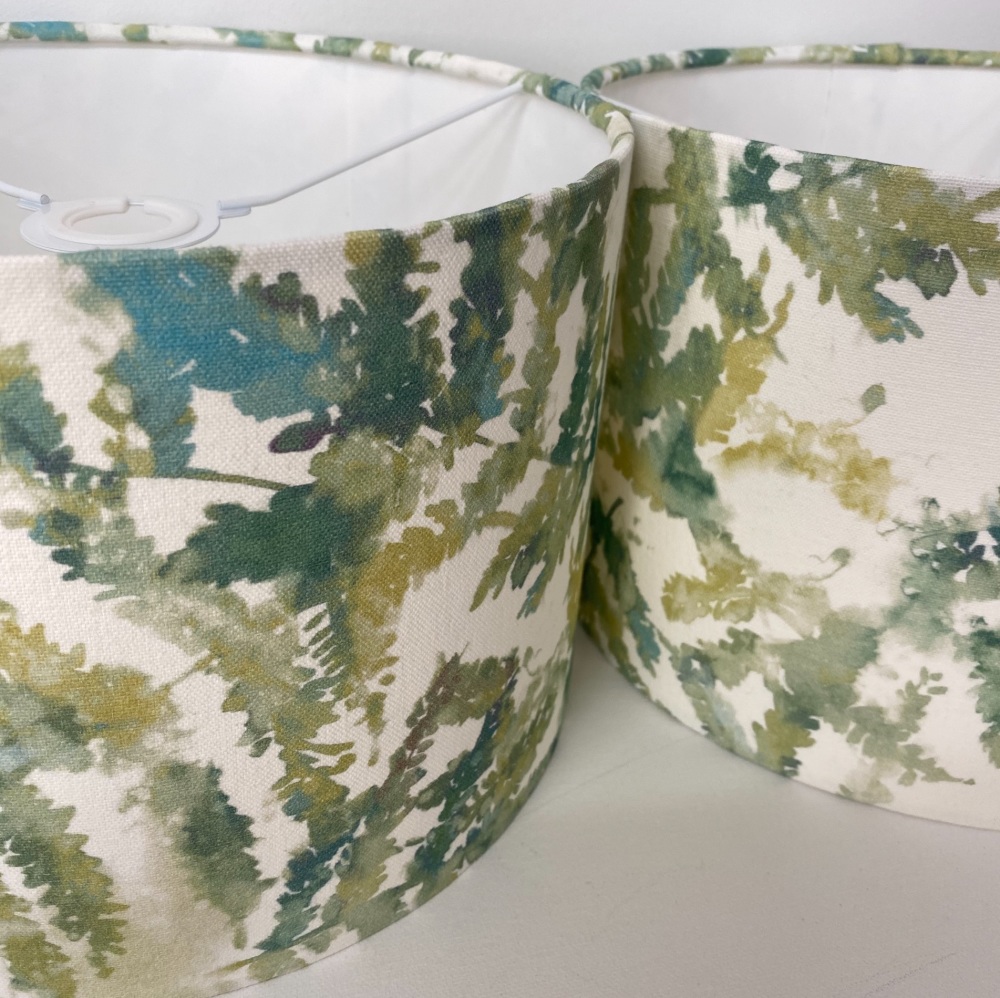 Handmade Fern Lampshade in Studio G Arielli Green Teal Fabric