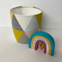 Pink Blue Yellow Grey Triangle Lampshade 