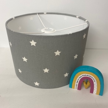 Grey and White Star Lampshade 