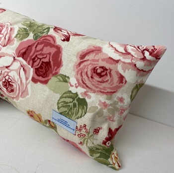 Red and Green rose Genevieve  cushion 