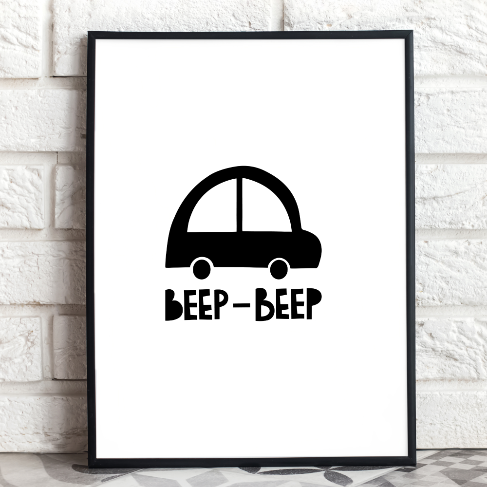 Car print for kids - beep beep