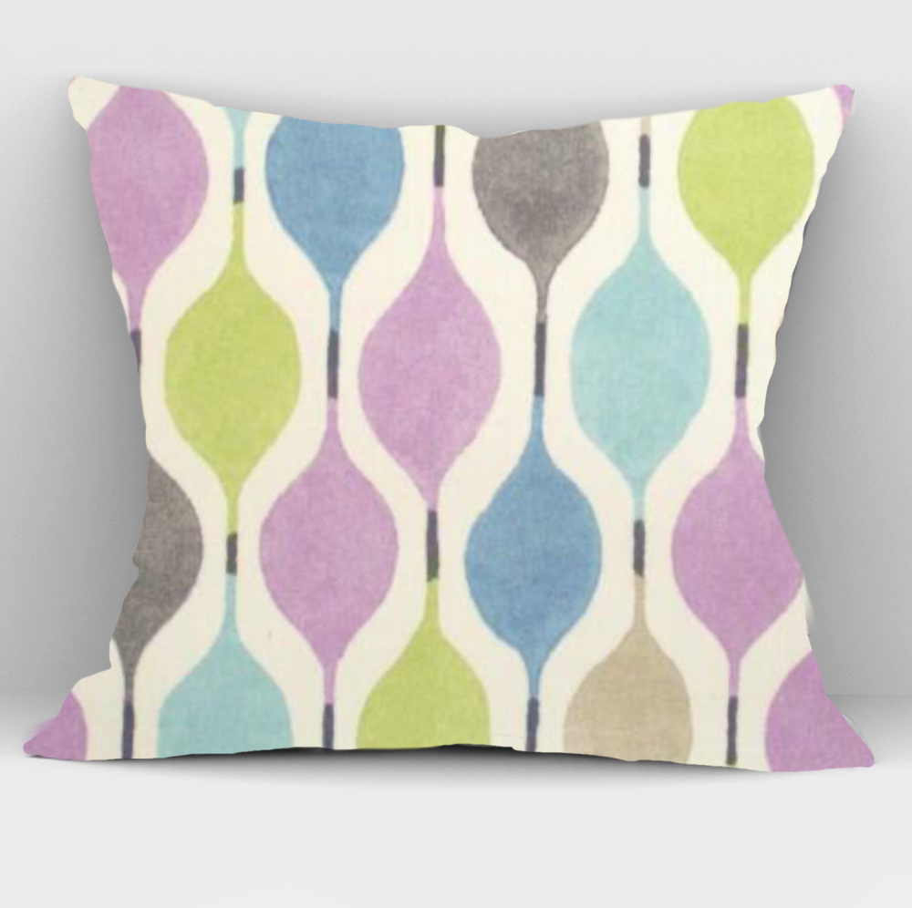 Geometric cushions in Verve Hyacinth