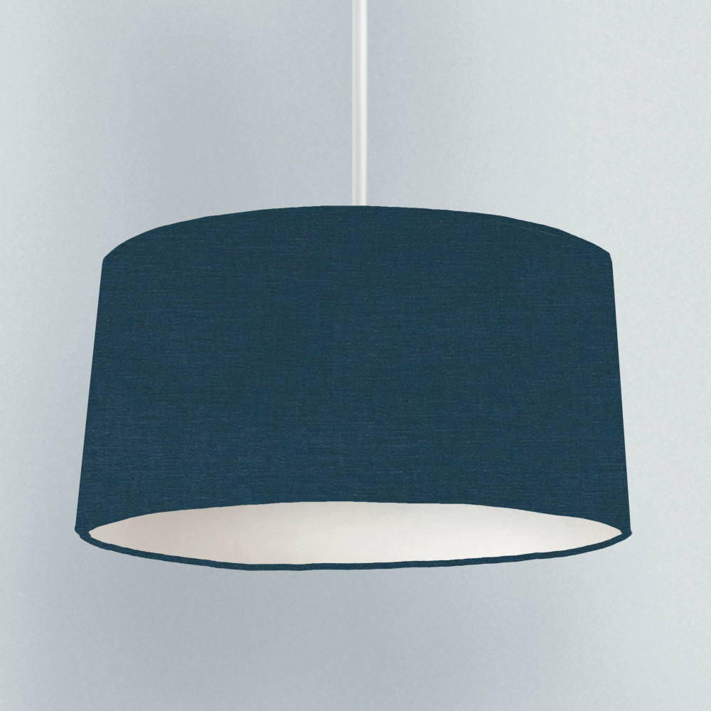 Plain blue lampshade - Drum light shade
