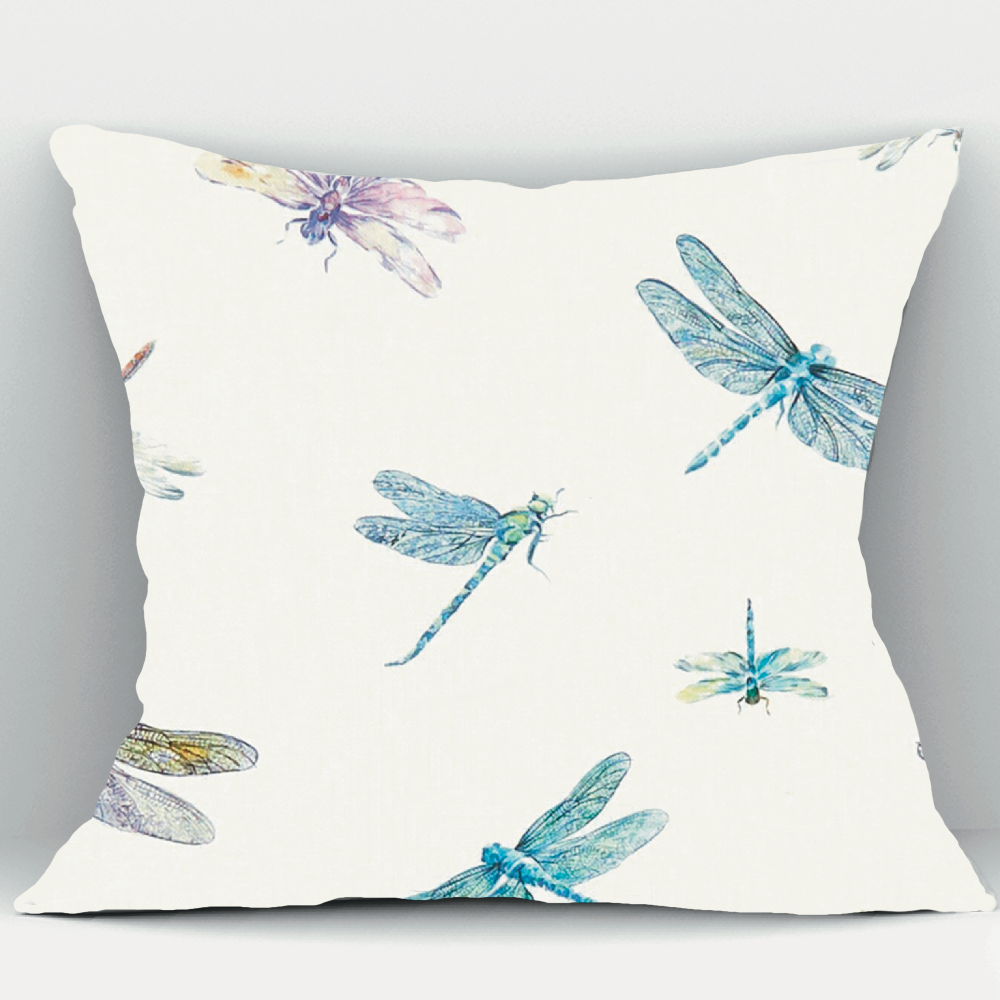 Dragonfly cushions in Clarke Dragonflies Fabric