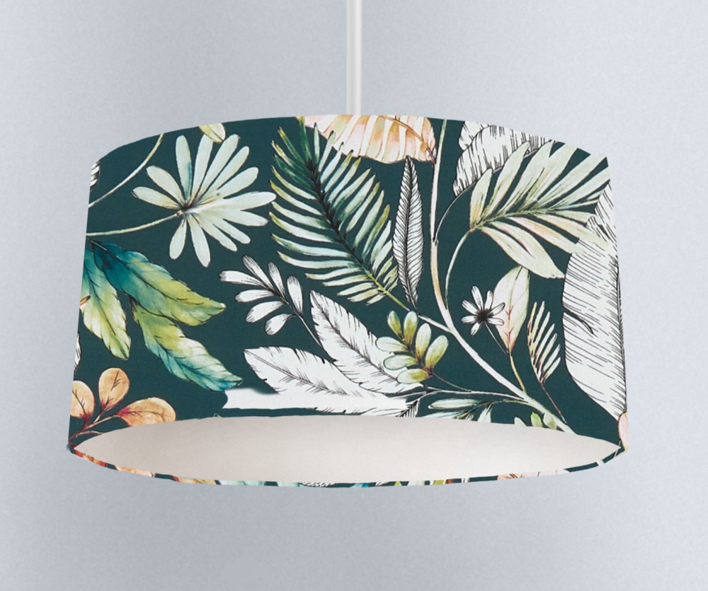 tropical green palm leaf lampshade