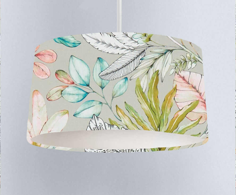 tropical green palm leaf lampshade
