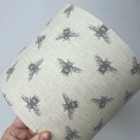 Bee lampshade on natural beige linen