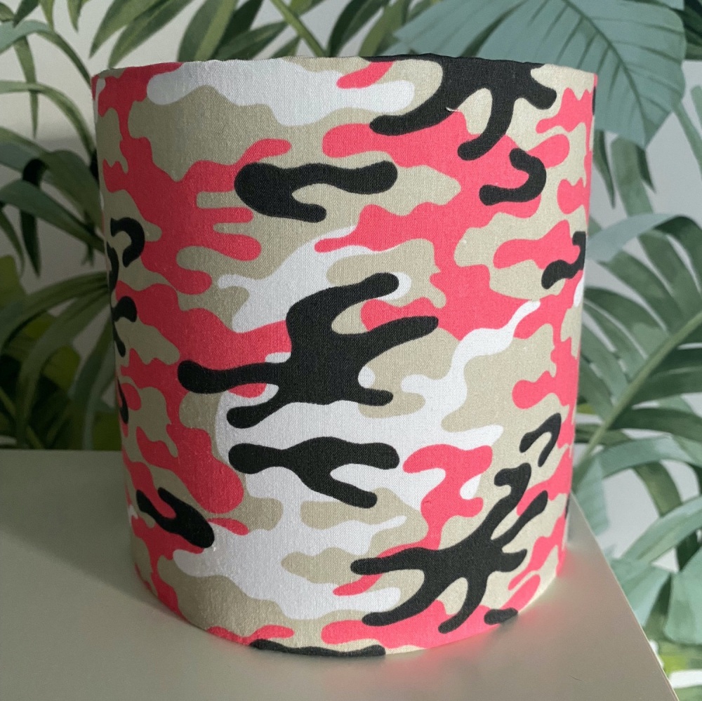 neon pink camouflage lampshade