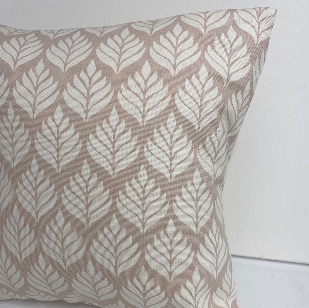 Elise Blush Pink Leaf Cushion