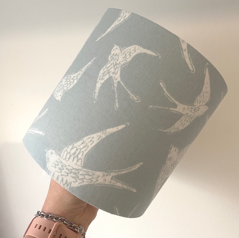 Swallow lampshade - pale blue