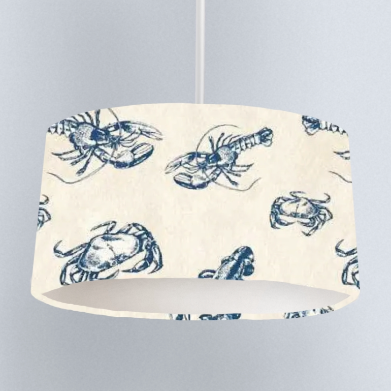 Lobster lampshade blue