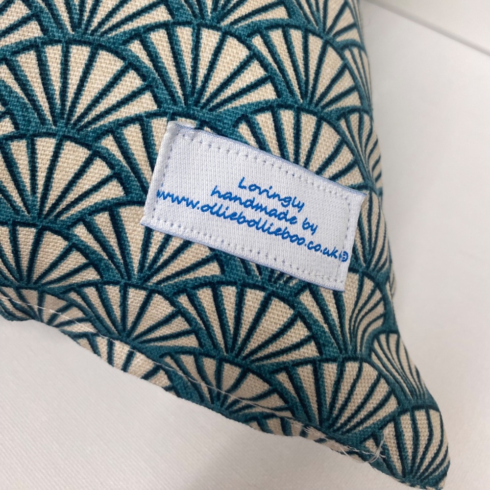 Teal art deco cushion