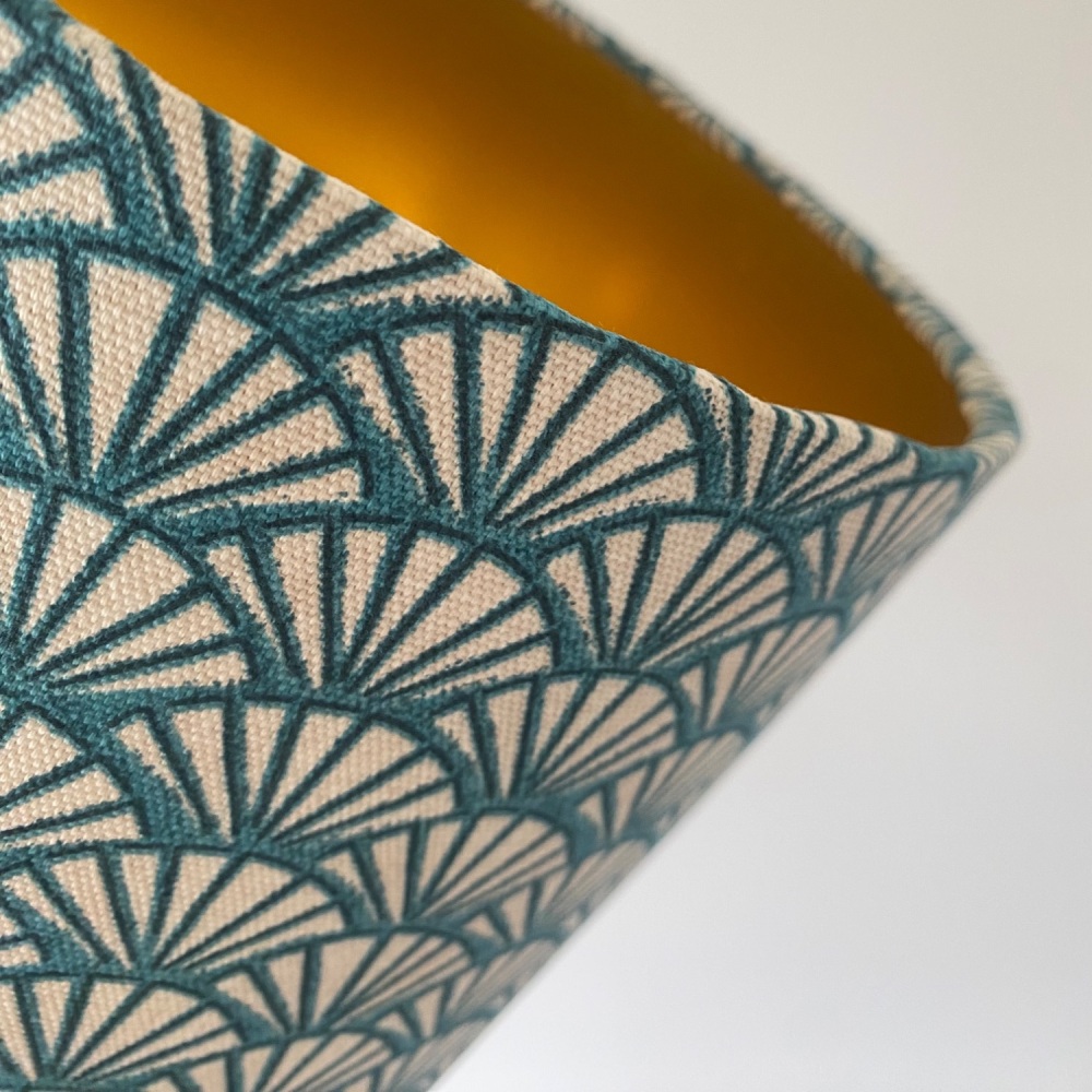 Art Deco lampshade - teal