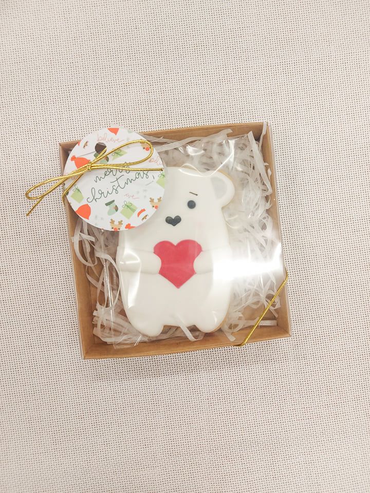 Polar bear single cookie gift box