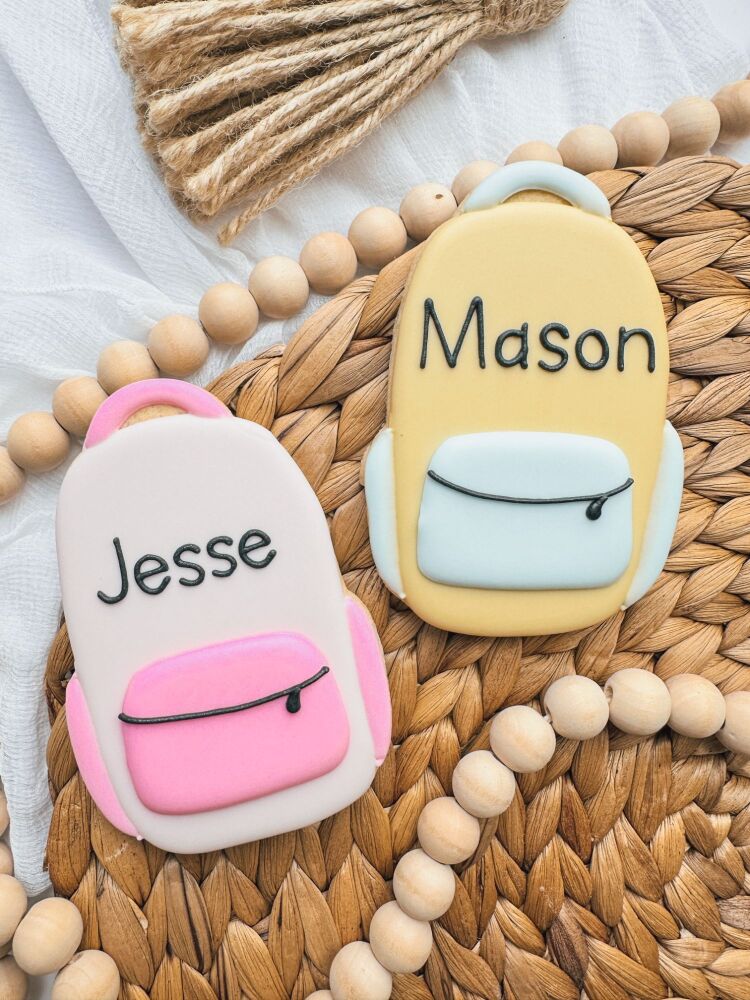 Personalised backpack cookie