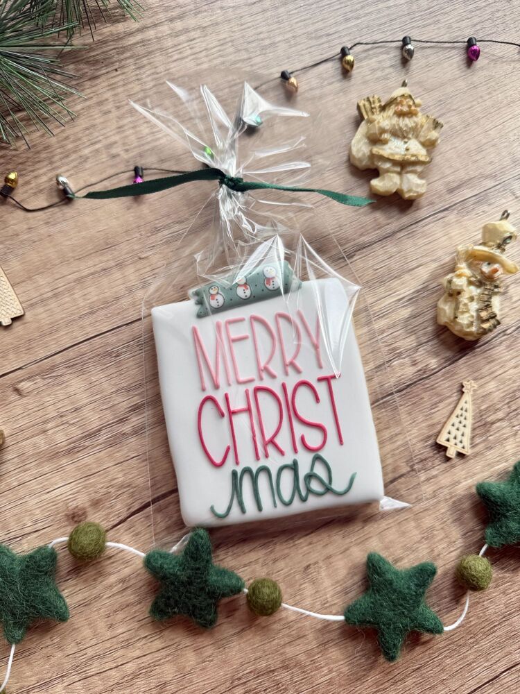 Merry Christmas Note Single Cookie