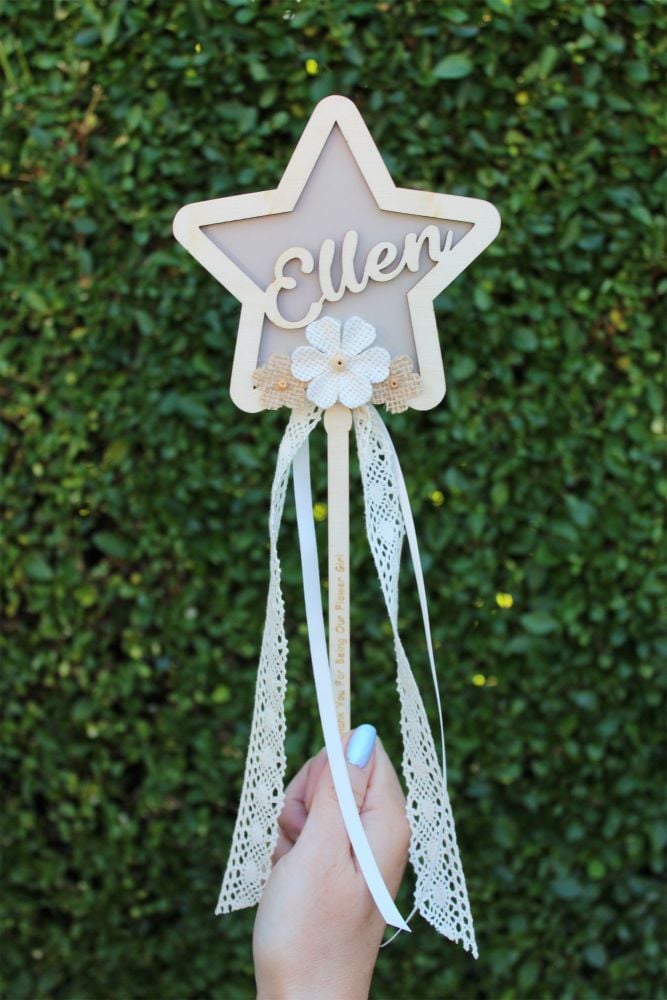 Star Shaped Flower Girl Wand