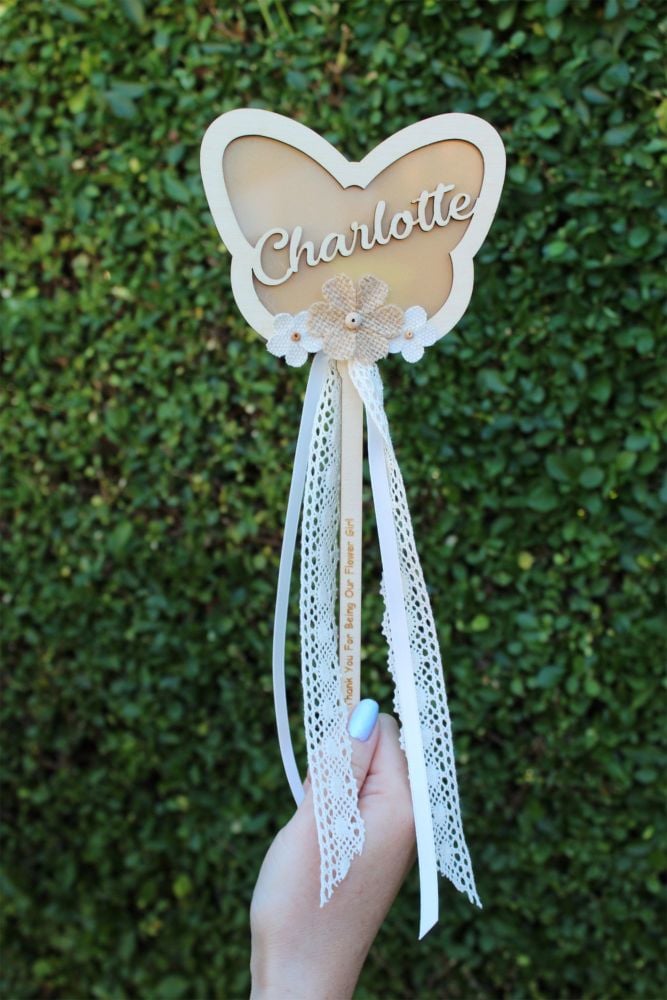 Heart Shaped Flower Girl Wand