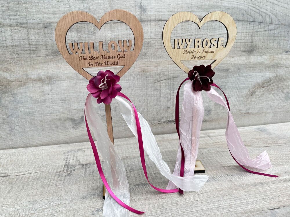 Flower Girls Name Wedding Wand Keepsake