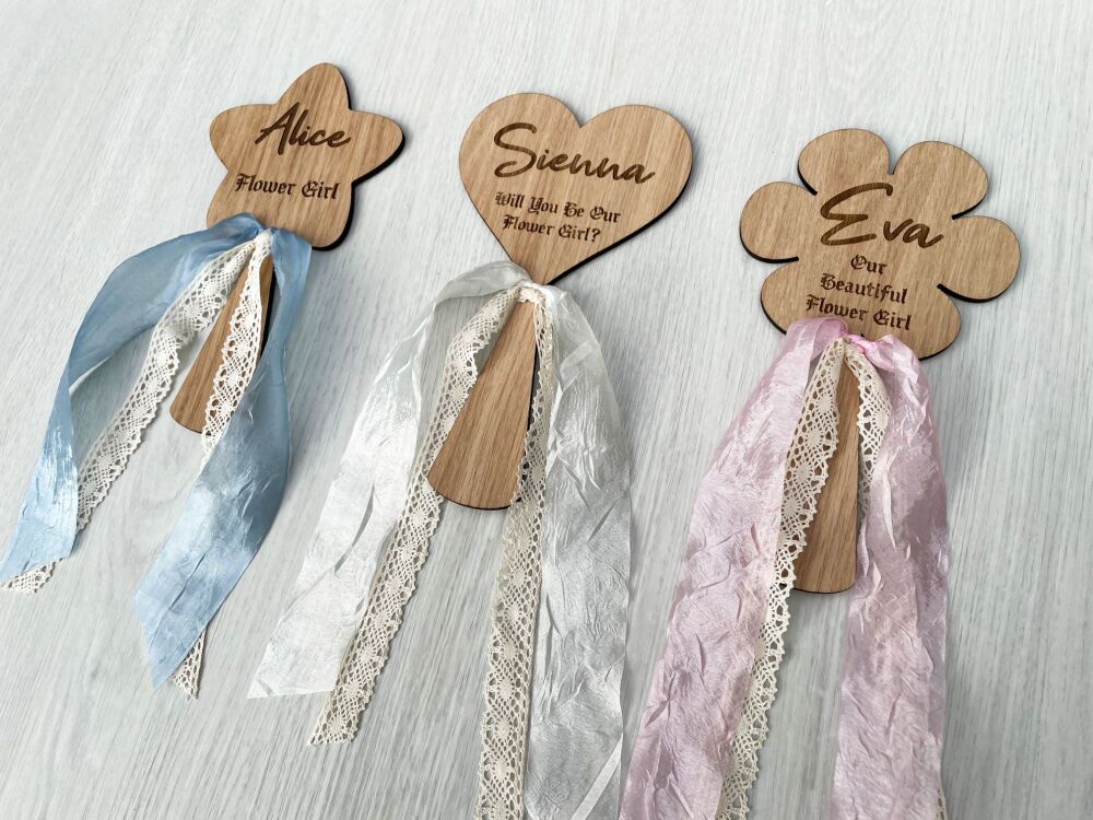 Small Personalised Flower Girl Wands