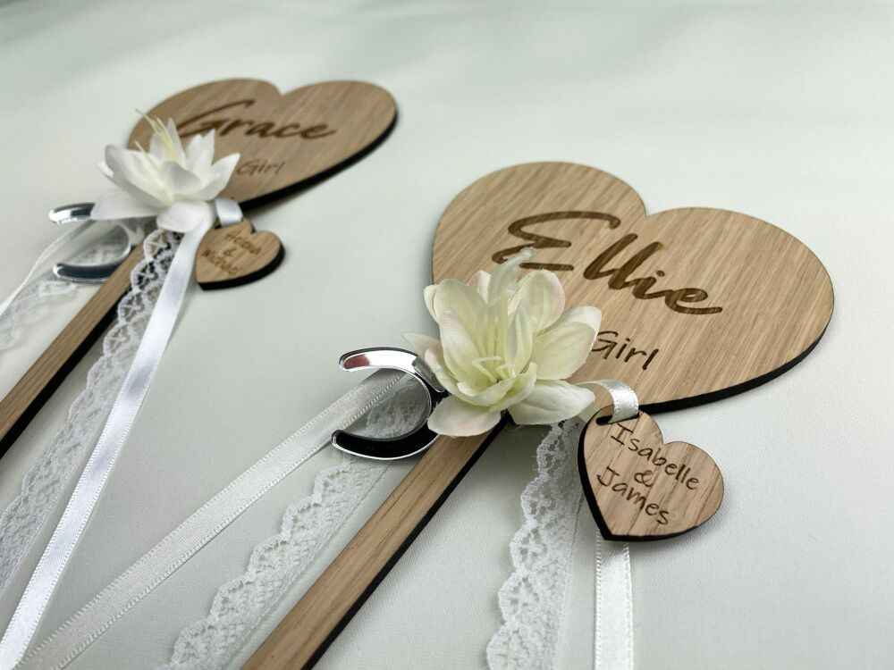 Flower Girl Wand With Lucky Horseshoe