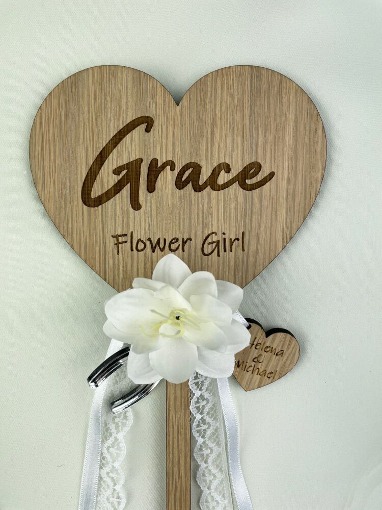 Flower Girl Wand Bridal White