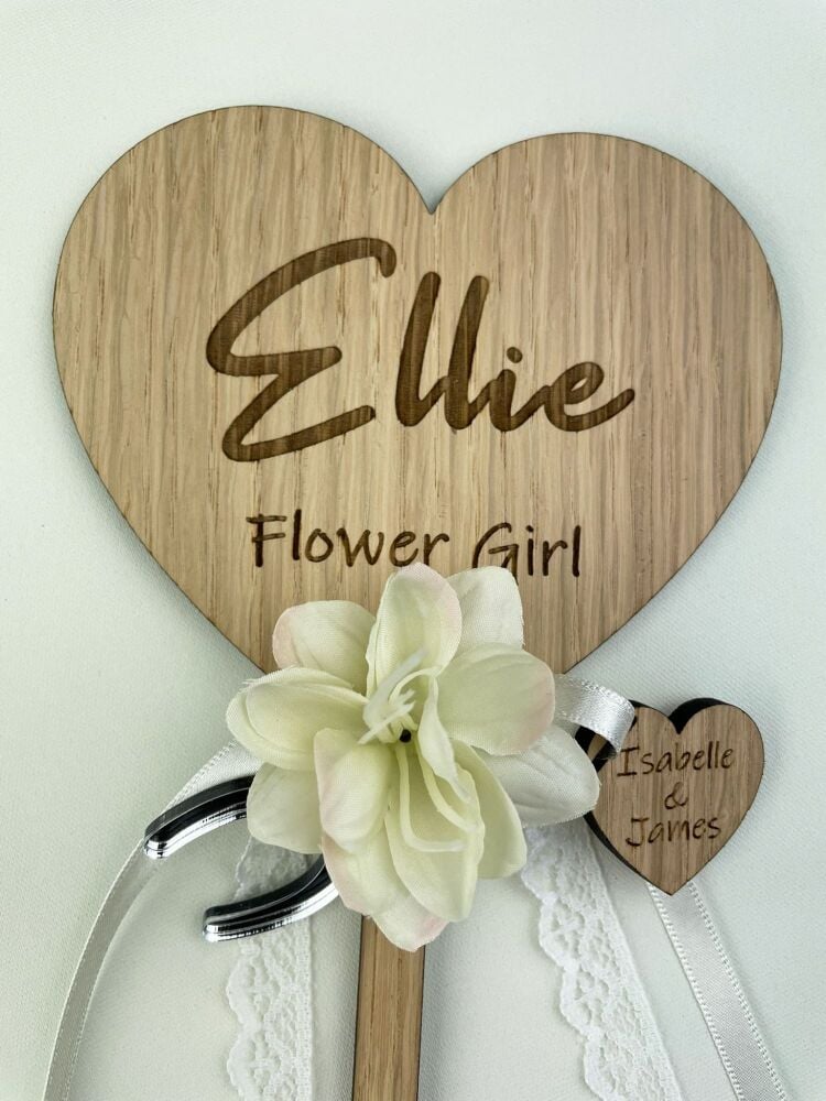 Flower Girl Wand Ivory Pink