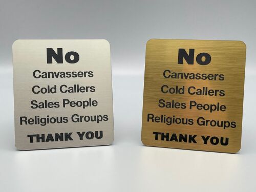 No-Canvassers-Signs-Silver-Or-Gold