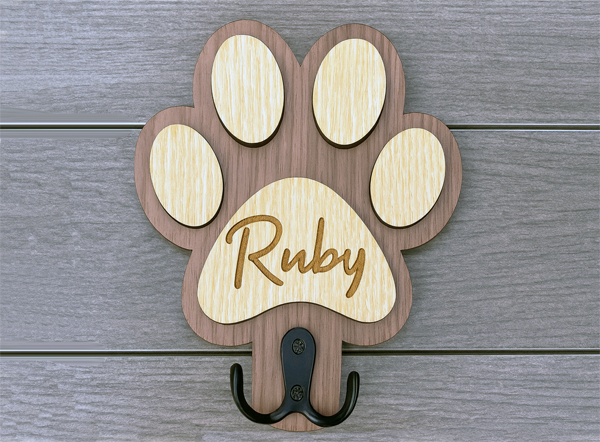 Paw Print Lead Collar Hook
