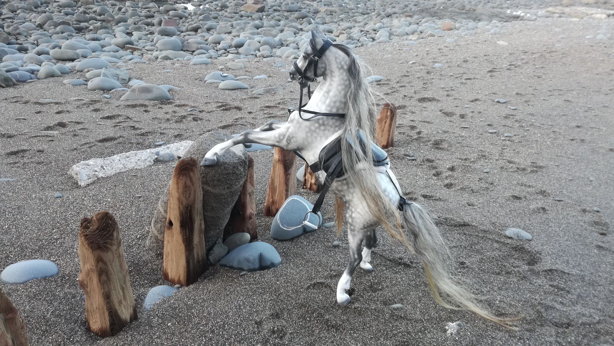 Restored Haddon rocking horse in a realistic style